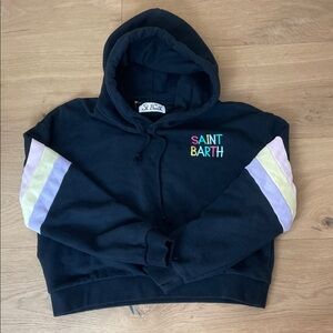 St. Barth Black Hoodie with Multicolor Accents